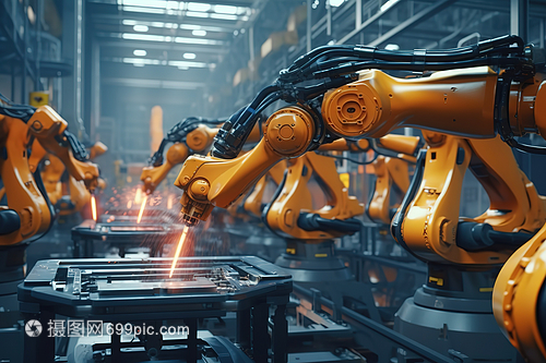 自動(dòng)化機(jī)械臂在高科技制造設(shè)施中組裝產(chǎn)品